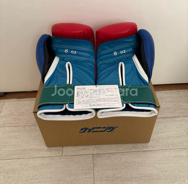 위닝 글러브 8oz 커스텀 빨파초 스카이블루 검 실버--1