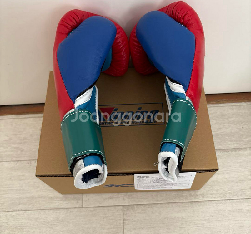위닝 글러브 8oz 커스텀 빨파초 스카이블루 검 실버--3
