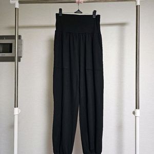 새옷55~66) 와이드밴딩 블랙 조거 팬츠