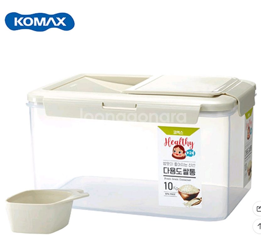 코맥스 10kg 쌀통- 냉장고 안에 넣고 사용 가능해요--0
