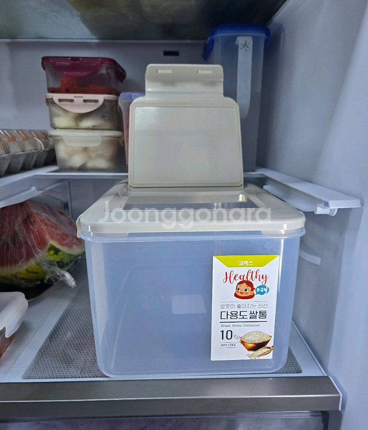 코맥스 10kg 쌀통- 냉장고 안에 넣고 사용 가능해요--8