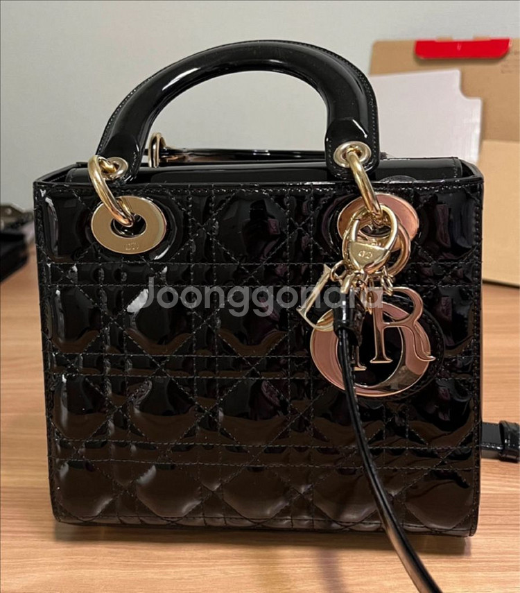 디올 레이디백 블랙 페이던트--0