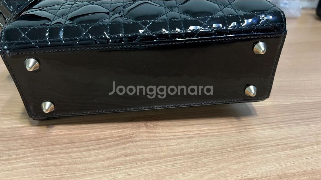 디올 레이디백 블랙 페이던트--5