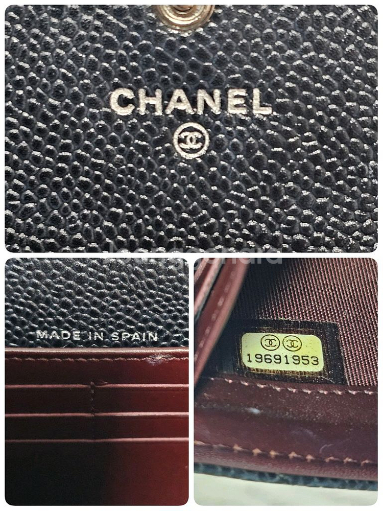 정품 샤넬 은장 캐비어 장지갑 (19번대)--8