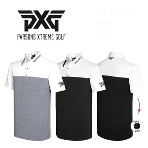 PXG 골프웨어 남성 반 배색 냉감 반팔 카라티