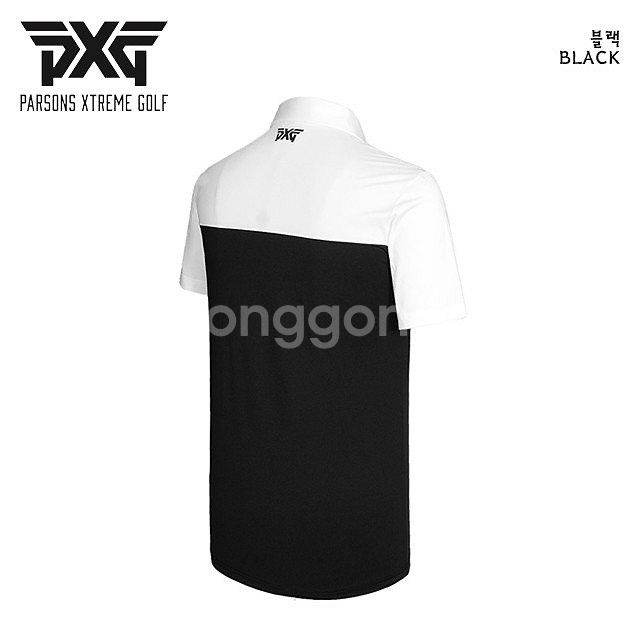 PXG 골프웨어 남성 반 배색 냉감 반팔 카라티--3