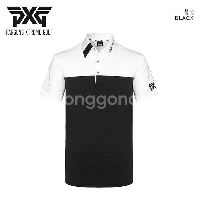 PXG 골프웨어 남성 반 배색 냉감 반팔 카라티--2