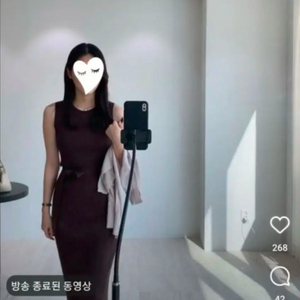 시에 에이프런 랩 슬리브리스 드레스 브라운 S
