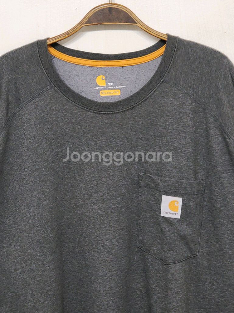 칼하트 빅사이즈 반팔티 차콜 포켓 티셔츠 아메카지--1