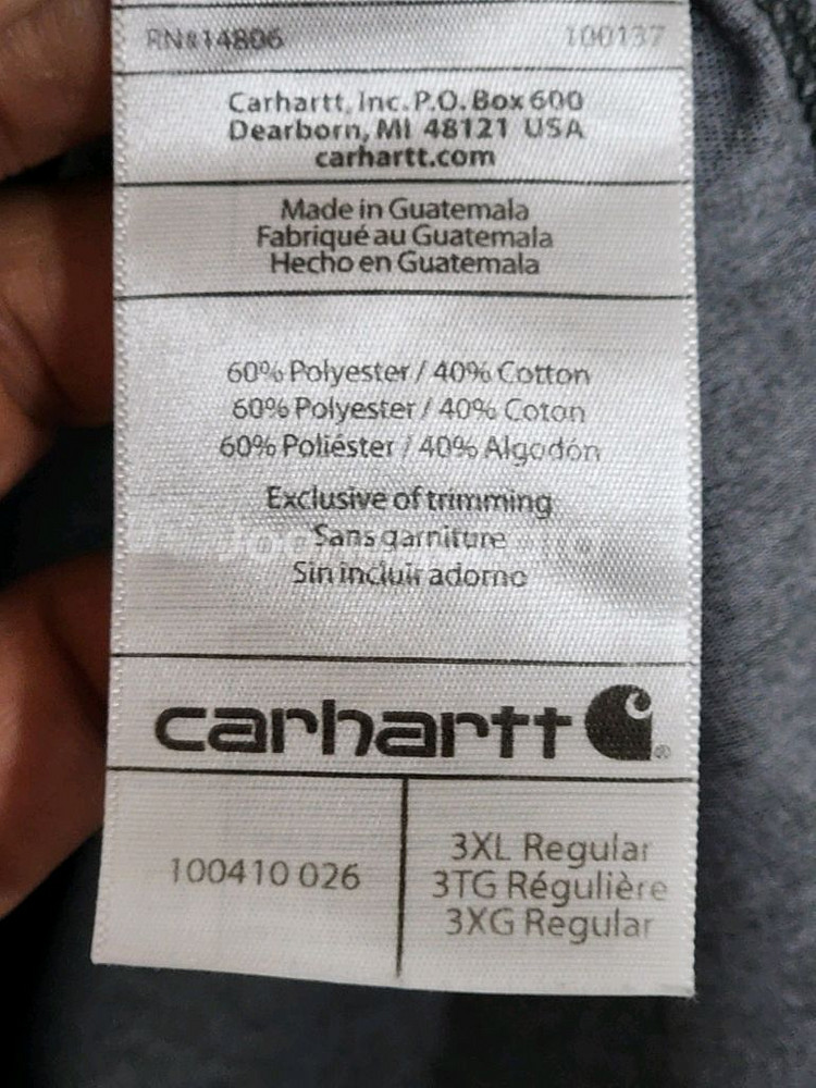 칼하트 빅사이즈 반팔티 차콜 포켓 티셔츠 아메카지--5