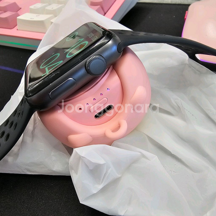 카카오프렌즈 땡글이 애플워치 보조배터리 - 핑크후드 춘--2