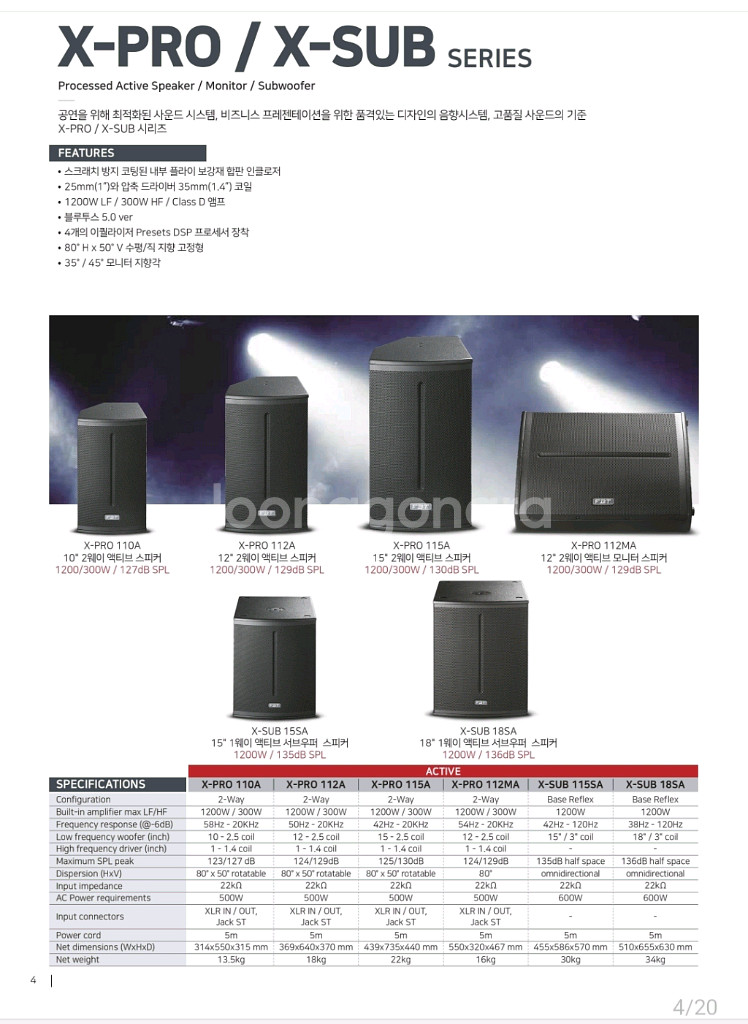 FBT x-pro112A/12인치 액티브스피커--2