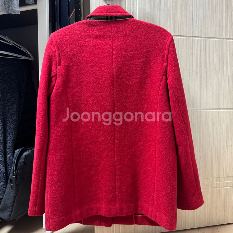 버버리 Burberry 레드 하프코트 반코트--9