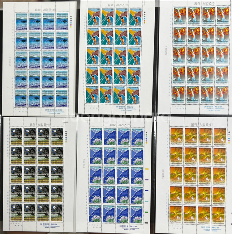 음악시리즈 제1-9집 18종 우표 전지 세트--1