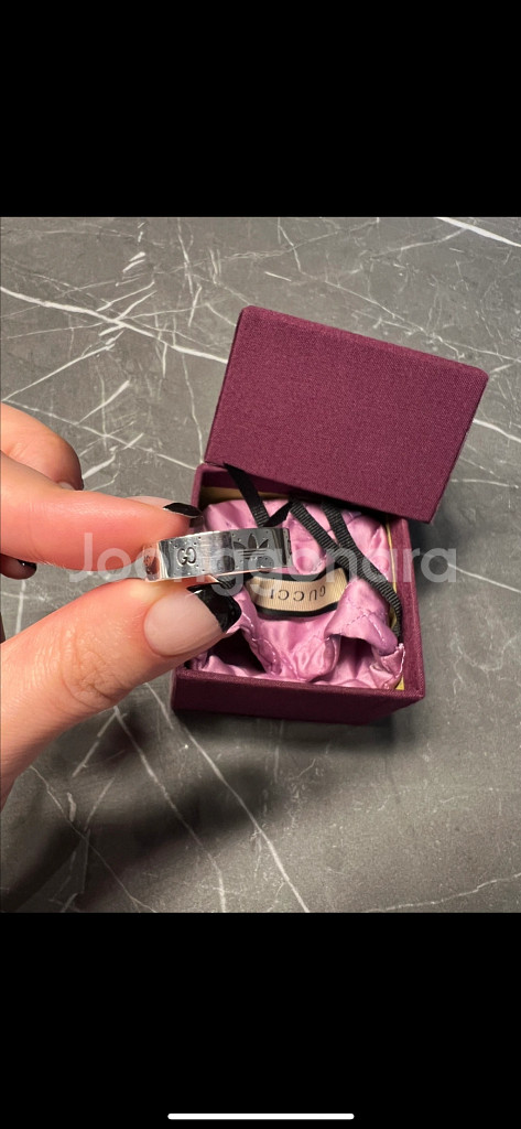 구찌 아디다스 인터로킹G링 실버 22호--1