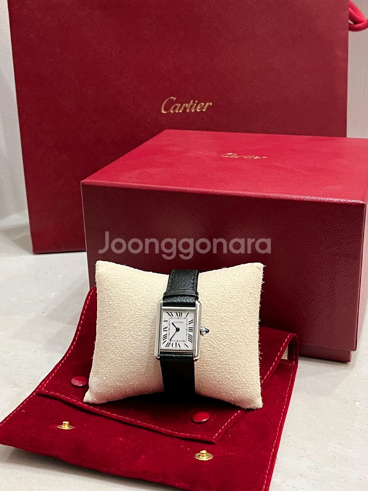 까르띠에 탱크머스트 스틸 스몰--0