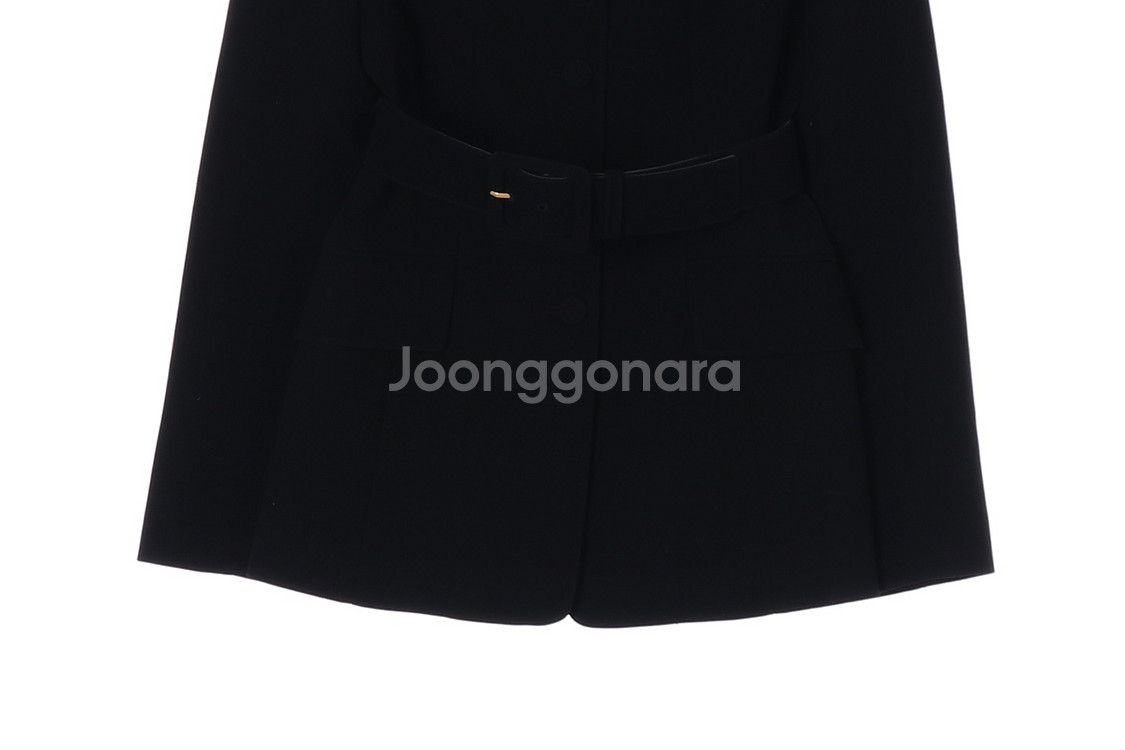 [S]모조에스핀 블랙 스퀘어넥 벨트세트 블레이저 재킷--2