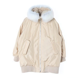 [S]타임 구스다운 폭스터 양털 후드 패딩 다운 파카
