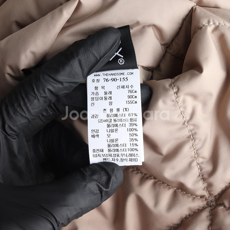 [XS]타임 베이지 퀼팅 패딩 오버핏 케이프 후드 집업--6