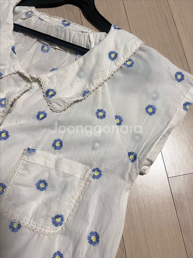 아사면 빅카라 플라워 꽃 자수 롱 원피스 레이스 가디건--7