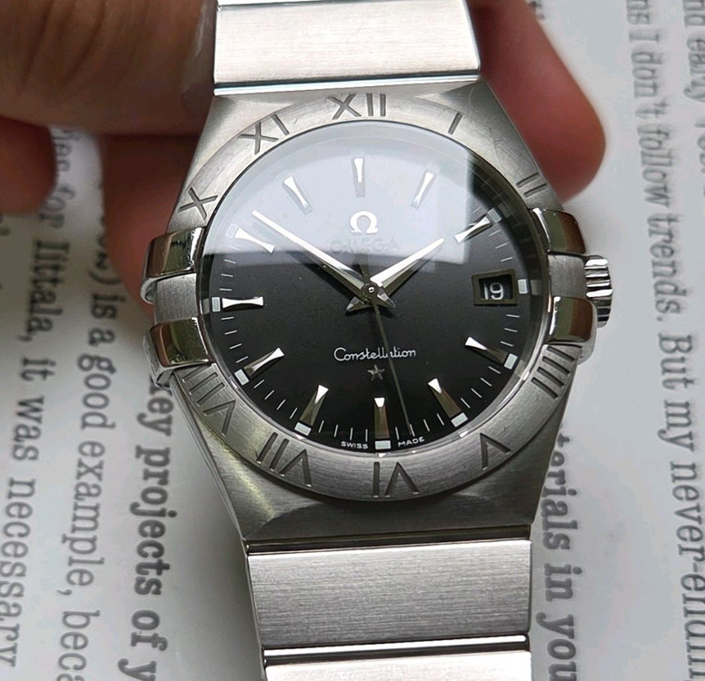 오메가 컨스틸레이션 별로고 칼침핸즈 블랙검판 쿼츠 브레 이미지