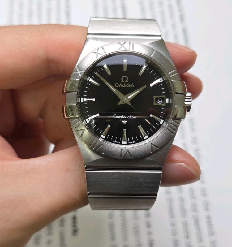 오메가 컨스틸레이션 별로고 칼침핸즈 블랙검판 쿼츠 브레 이미지