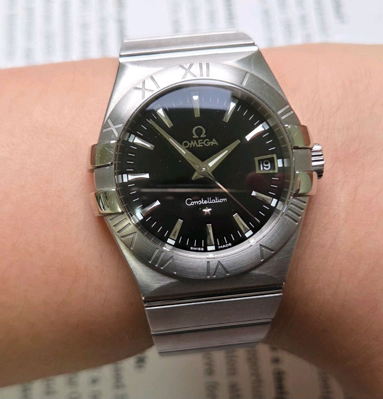 오메가 컨스틸레이션 별로고 칼침핸즈 블랙검판 쿼츠 브레 이미지