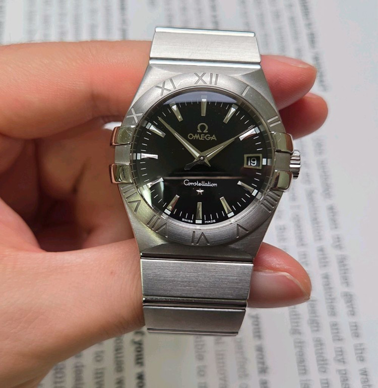 오메가 컨스틸레이션 별로고 칼침핸즈 블랙검판 쿼츠 브레 이미지