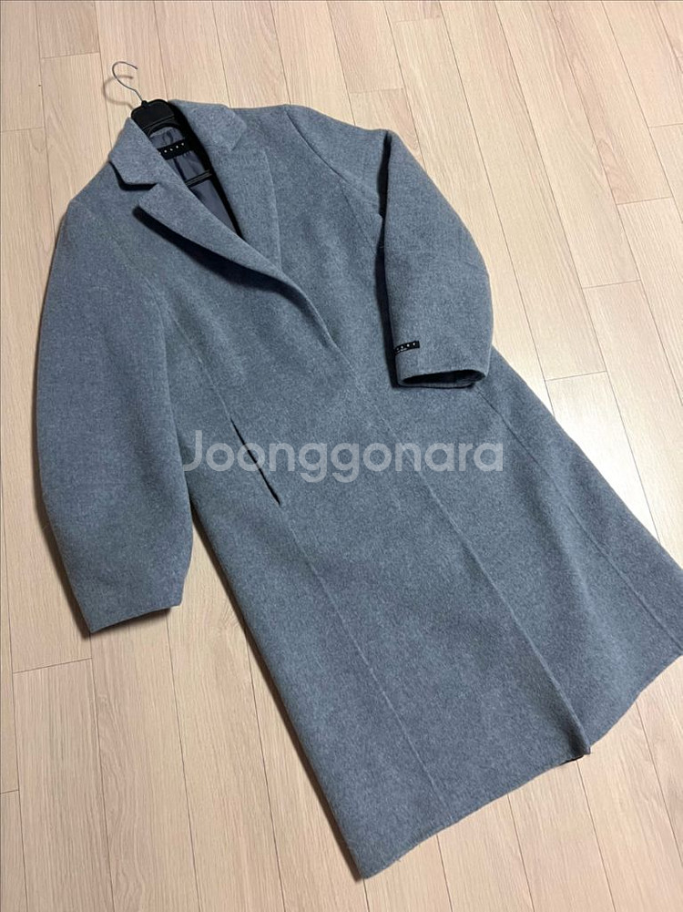 시슬리 SISLEY 울 캐시미어 앙고라 벌룬 셔링 코트--0