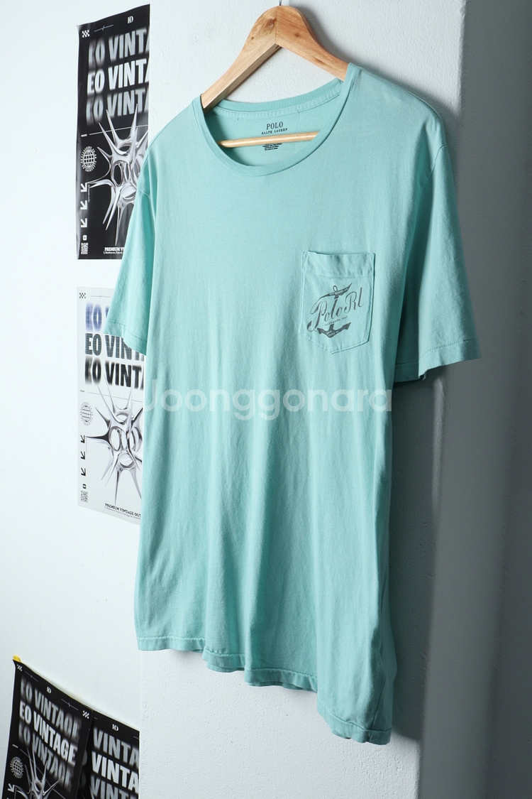 (L-XL) 폴로 랄프로렌 반팔 티셔츠 연블루--0