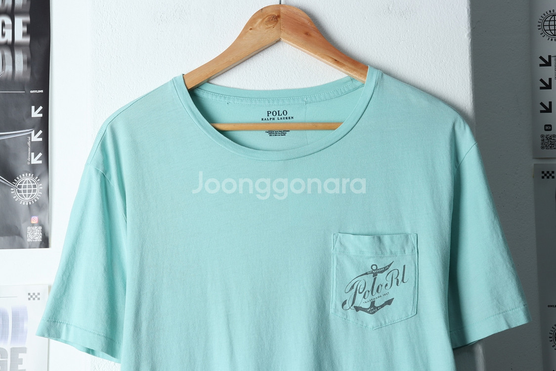(L-XL) 폴로 랄프로렌 반팔 티셔츠 연블루--2
