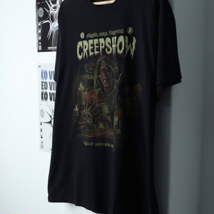(L-XL) 브랜드빈티지 반팔 티셔츠 블랙 락티