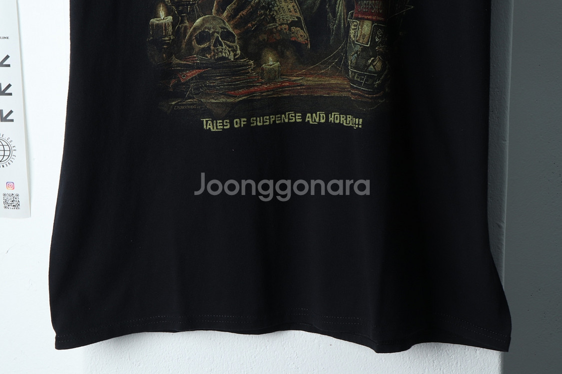 (L-XL) 브랜드빈티지 반팔 티셔츠 블랙 락티--3