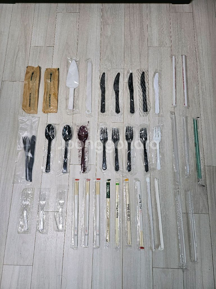 각종 일회용 수저 ? 들 (새상품)--0