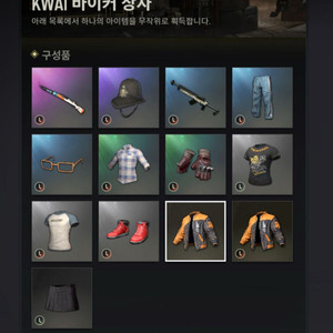 배그 콰이 후야 바이커상자코드