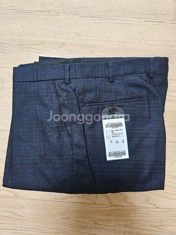 남성 정장 바지 순모 체크네이비 36 춘추복 새상품--1