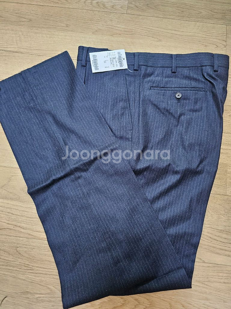 남성 정장 바지 실크혼방 체크네이비 36 춘추복 새상품--0