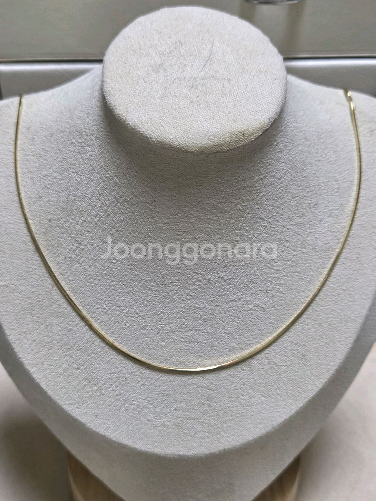 18k 옐로골드 뱀줄목걸이--0