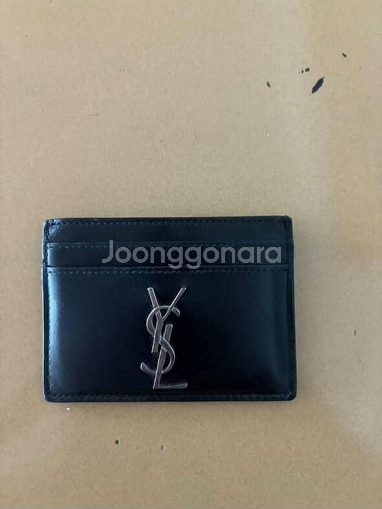입생로랑 카드 실버 지갑--0