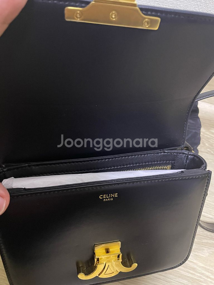 셀린느 블랙 틴 트리오페백 샤이니 카프스킨--3