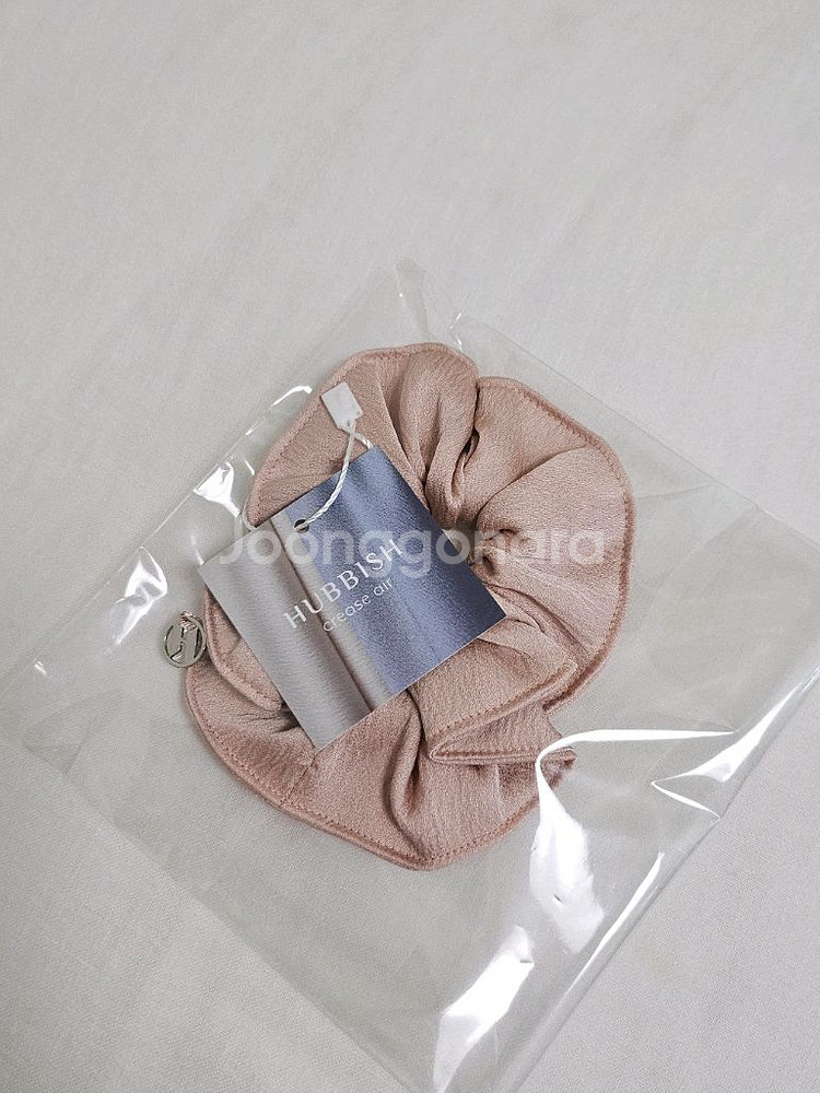 새상품 [허비쉬] 헤어 스크런치 헤어밴드 페일 피치--1