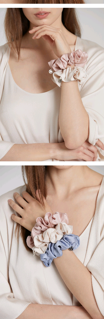 새상품 [허비쉬] 헤어 스크런치 헤어밴드 페일 피치--6