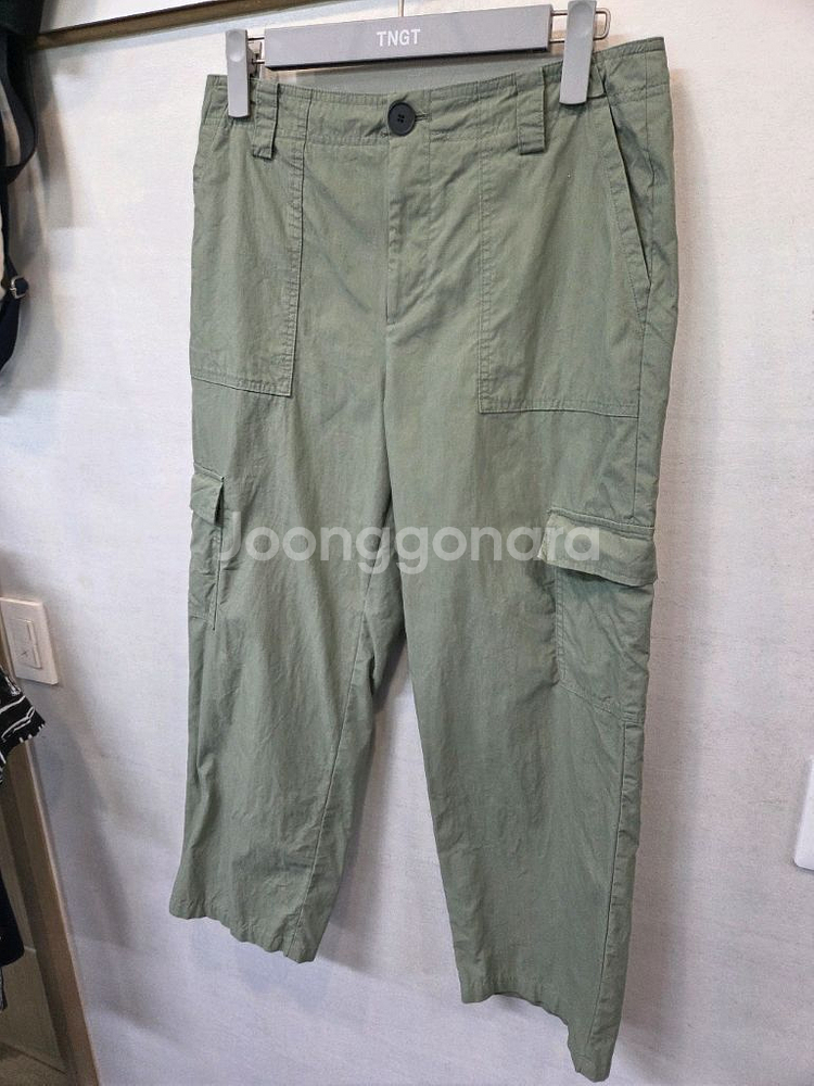 자라 면 테이퍼드 카고팬츠 올리브카키 m--4