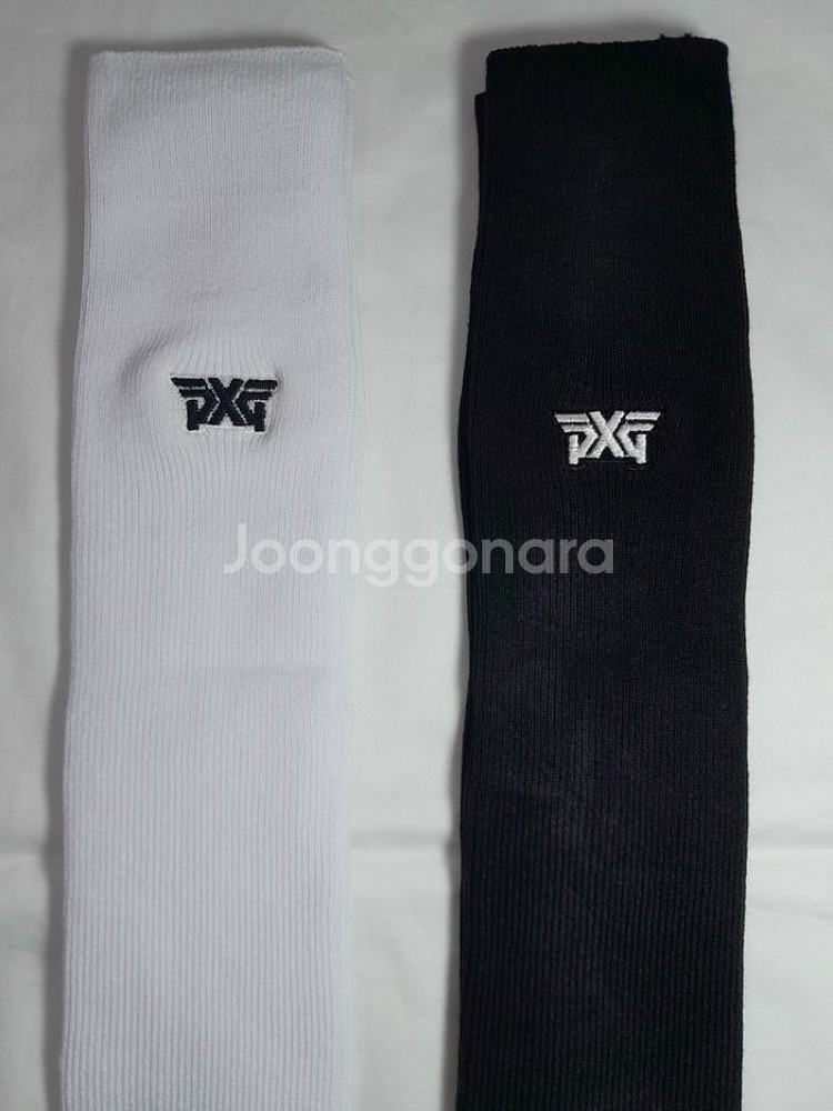 골프양말 2켤레 pxg 니삭스 무릎바로아래길이 흰 검--1