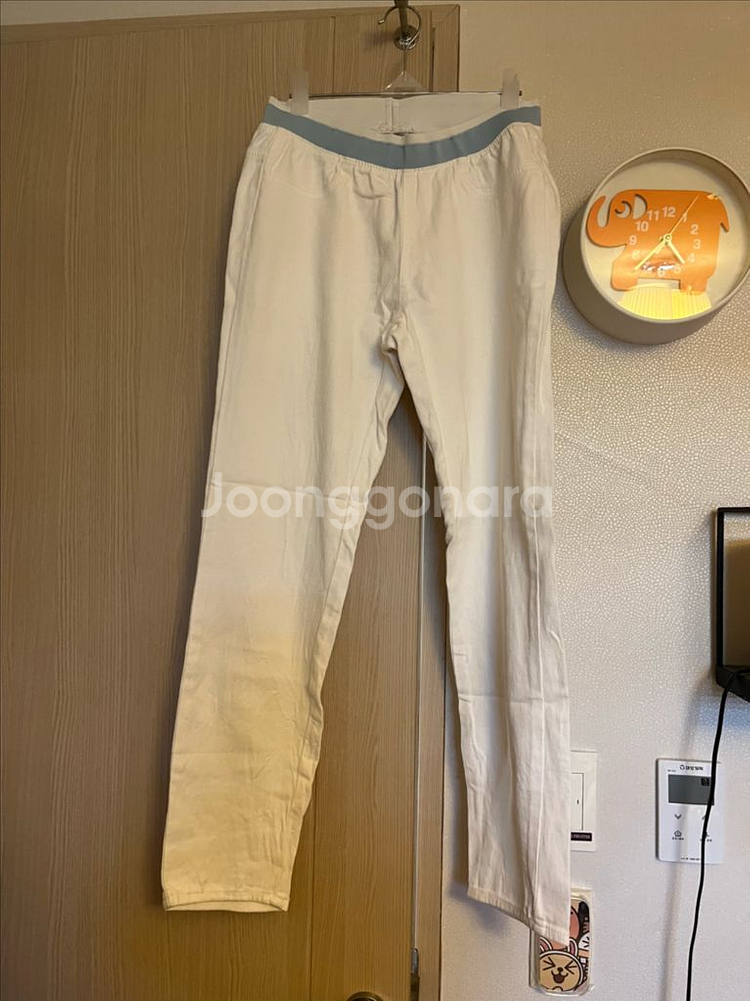 M) HOWLUK 흰색 바지 밴딩바지 백바지 흰색면바지--0