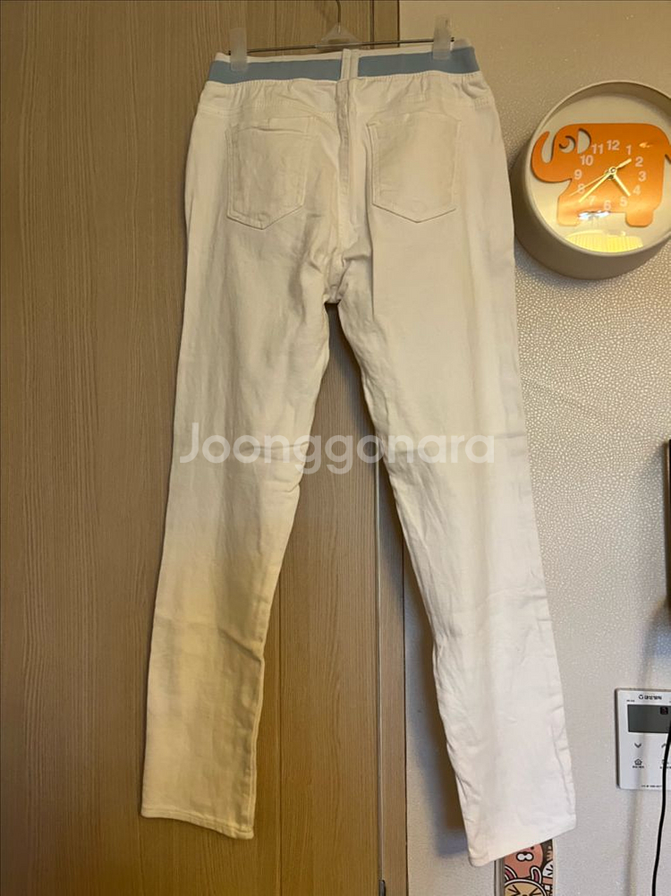 M) HOWLUK 흰색 바지 밴딩바지 백바지 흰색면바지--1