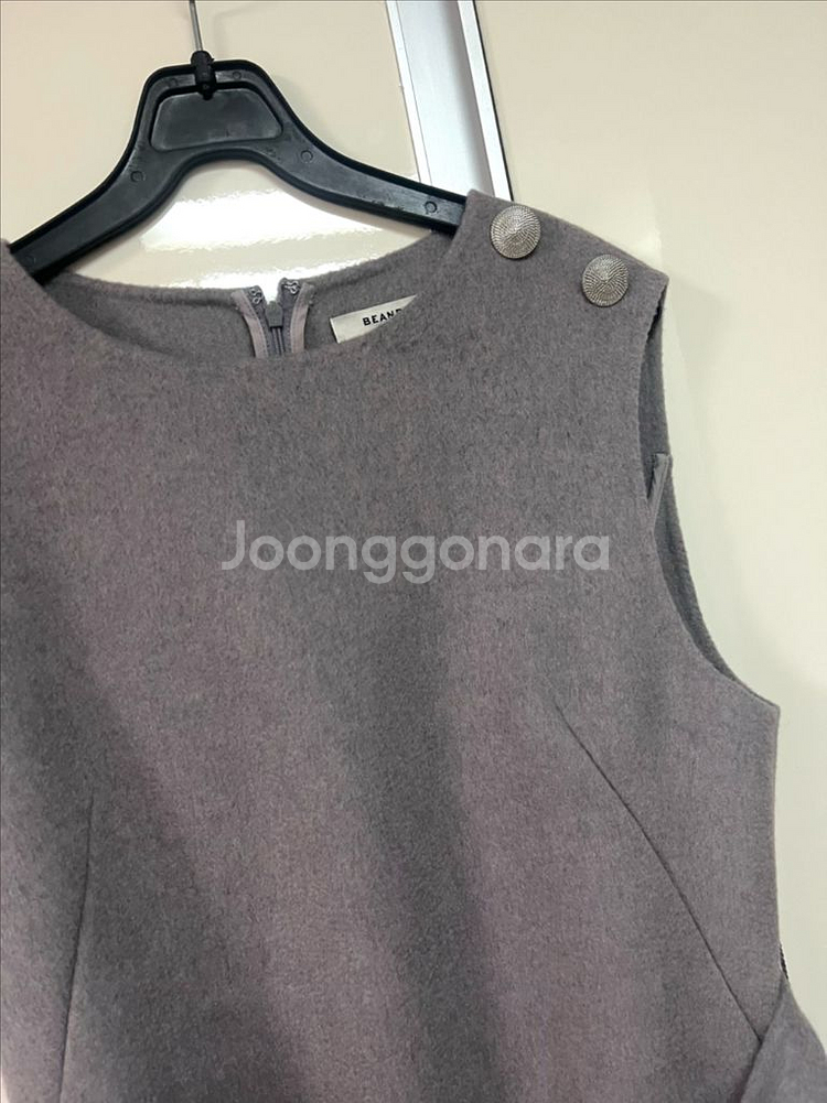 빈폴레이디스 울 캐시미어 핸드메이드 벨트 조끼 원피스--7