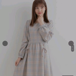 [미착용] 마제스틱 레곤 체크 리본 원피스