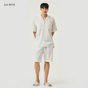 <택 그대로 새옷> 남 리넨 반팔 파자마 셔츠 L사이즈