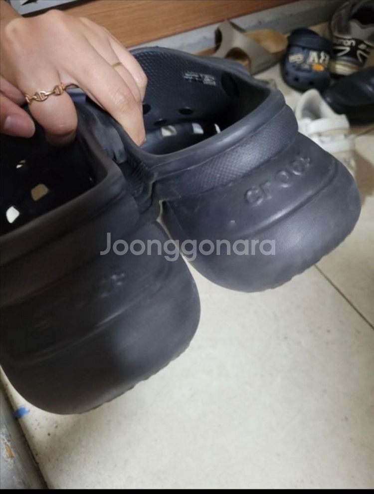 크록스(+지비츠 포함) 베이(7cm) 블랙 240--3